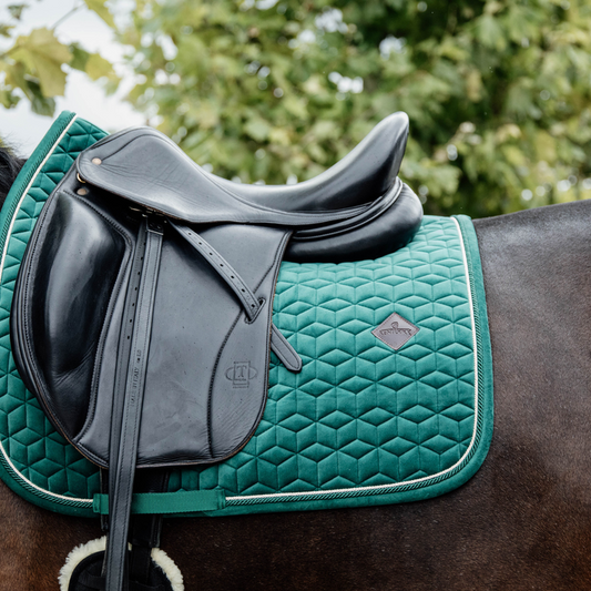 Velvet Dressage Saddle Pad | Dark Green