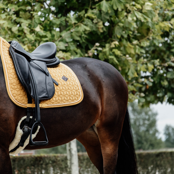 Velvet Dressage Saddle Pad | Mustard