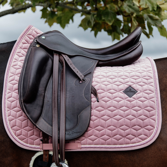 Velvet Dressage Saddle Pad | Old Rose