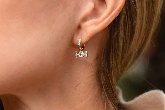 CHALLENGE Hoop Earrings in White Gold & White Diamonds