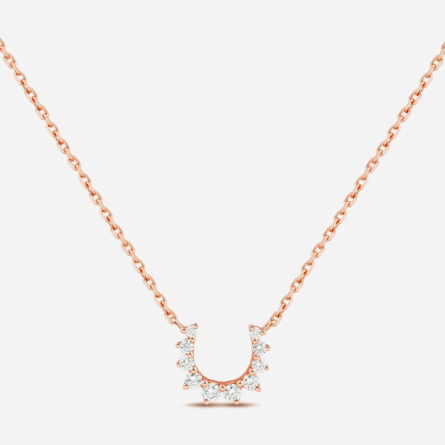 CONFIDENCE 9K Necklace in Pink Gold & White Diamonds