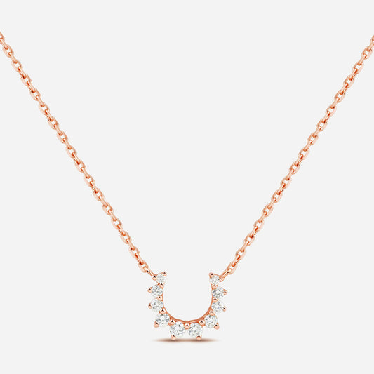 CONFIDENCE 9K Necklace in Pink Gold & White Diamonds