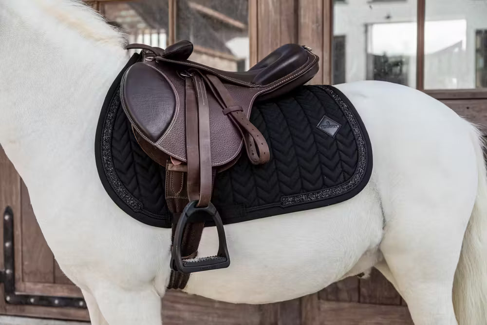 Glitter Stone Jumping Saddle Pad | Black