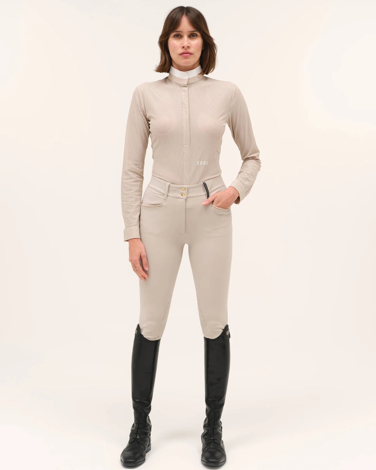 HELIOS ML - Long-sleeves riding competition polo shirt