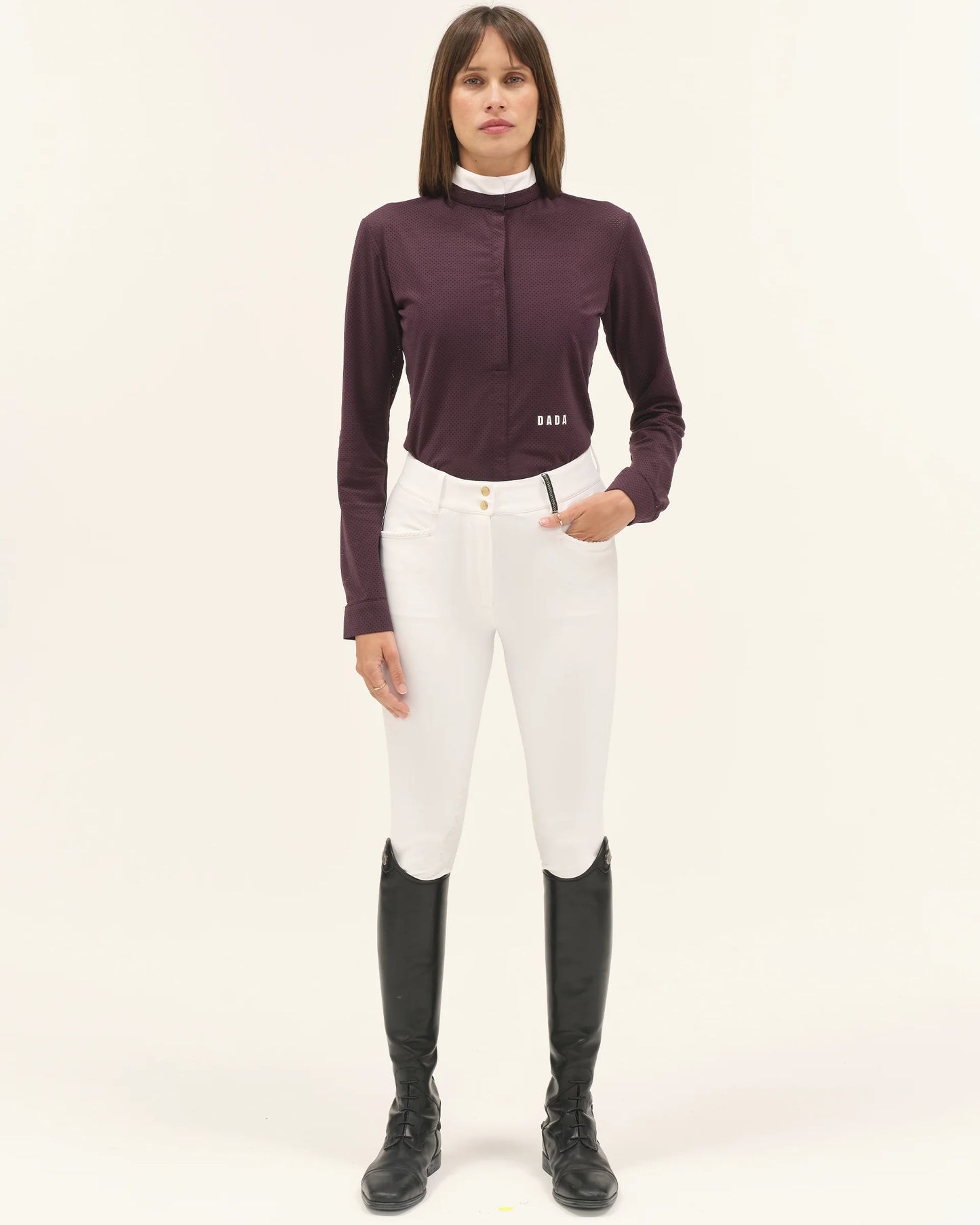 HELIOS ML - Long-sleeves riding competition polo shirt