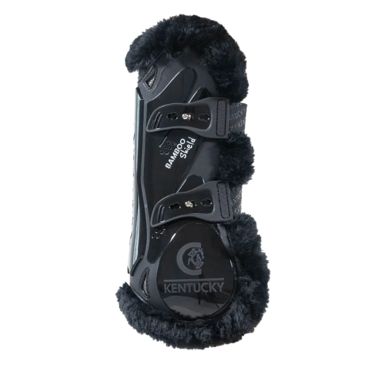 NEW! Vegan Sheepskin Tendon Boots Bamboo Elastic | Black