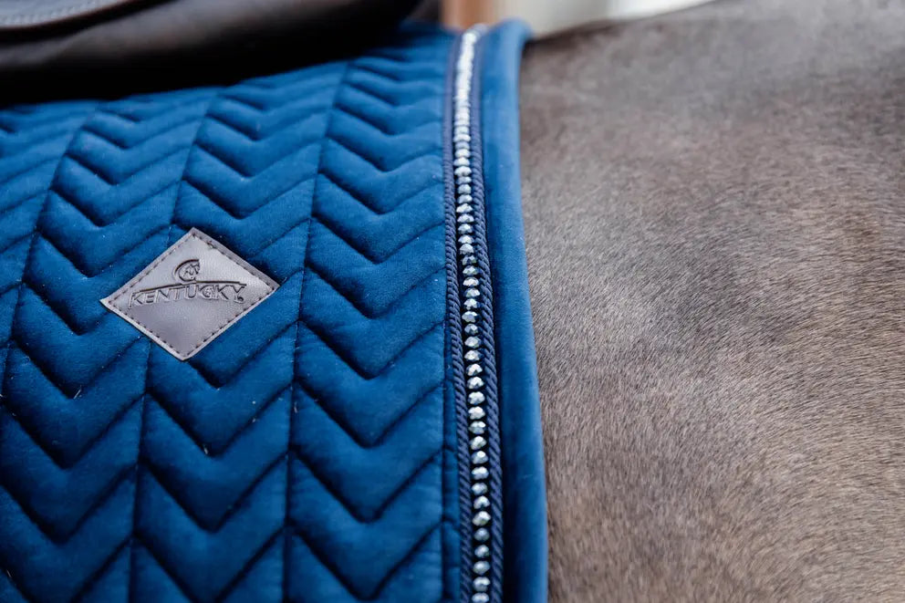 Velvet PEARLS Dressage Saddle Pad | Navy