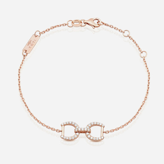 9K CONNECTION Bracelet in Pink Gold with White Diamonds