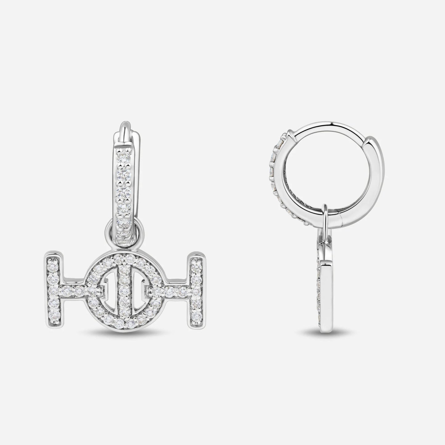 CHALLENGE Hoop Earrings in White Gold & White Diamonds