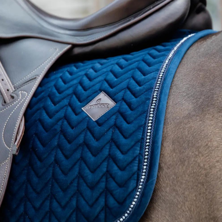 Velvet PEARLS Dressage Saddle Pad | Navy