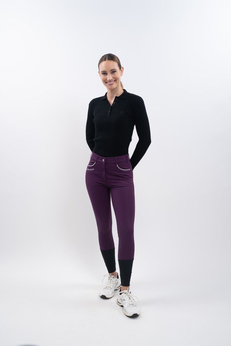 AURORE Long Sleeves Ribbed Polo
