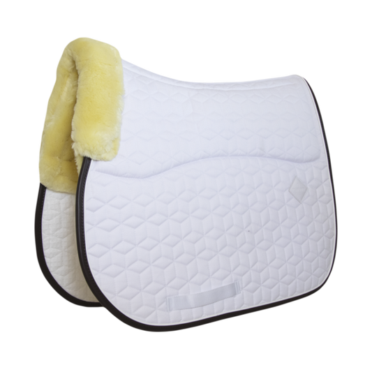 Skin Friendly Jumping Saddle Pad - Star Quilting | White
