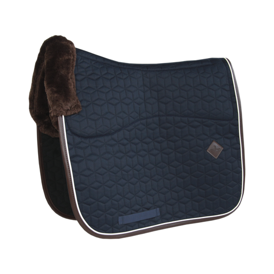 Skin Friendly Dressage Saddle Pad - Star Quilting | Navy