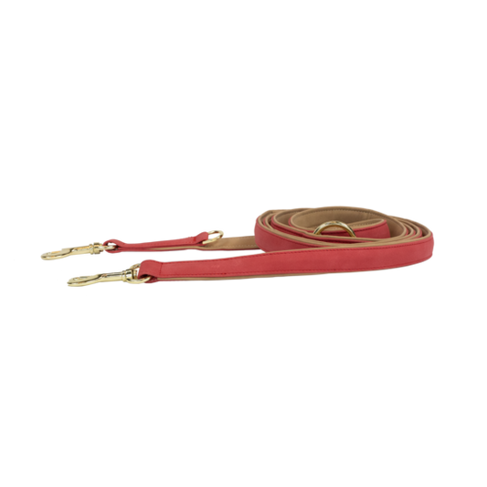Laisse pour chien en cuir vegan | Rouge