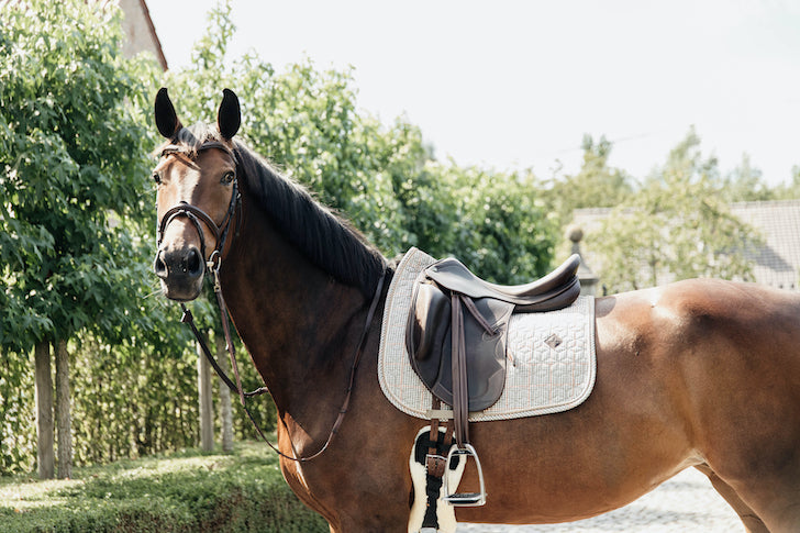 Pied-de-Poule Dressage Saddle Pad | Beige