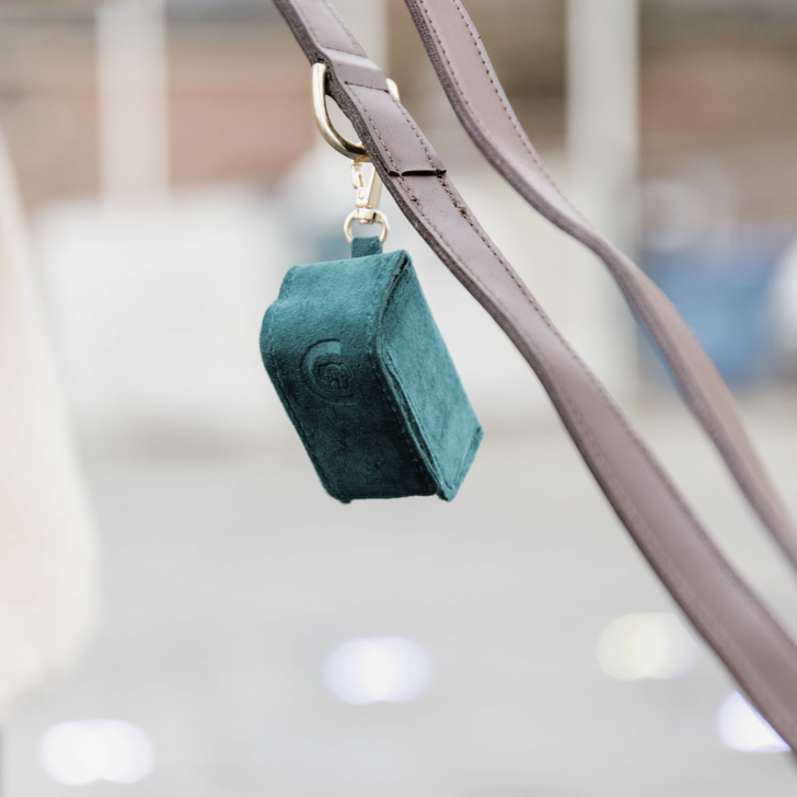 Square Poop Bag Velvet | Emerald
