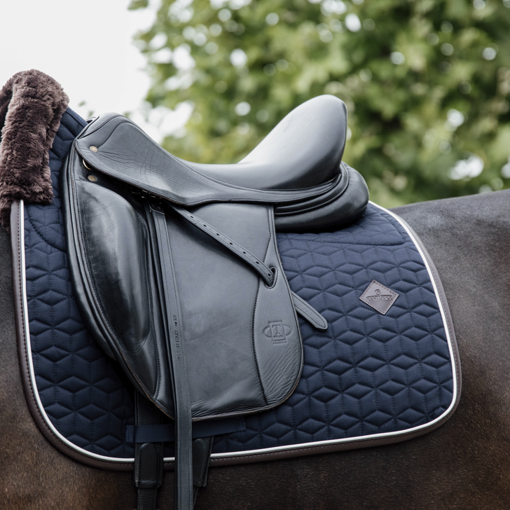 Skin Friendly Dressage Saddle Pad - Star Quilting | Navy