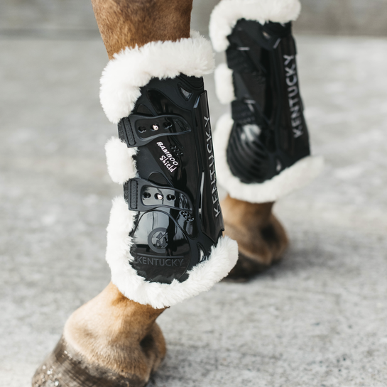 NEW! Vegan Sheepskin Tendon Boots Bamboo Elastic | Black