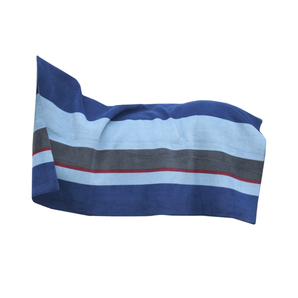 Heavy Fleece Rug Square Stripes | Navy + Grey