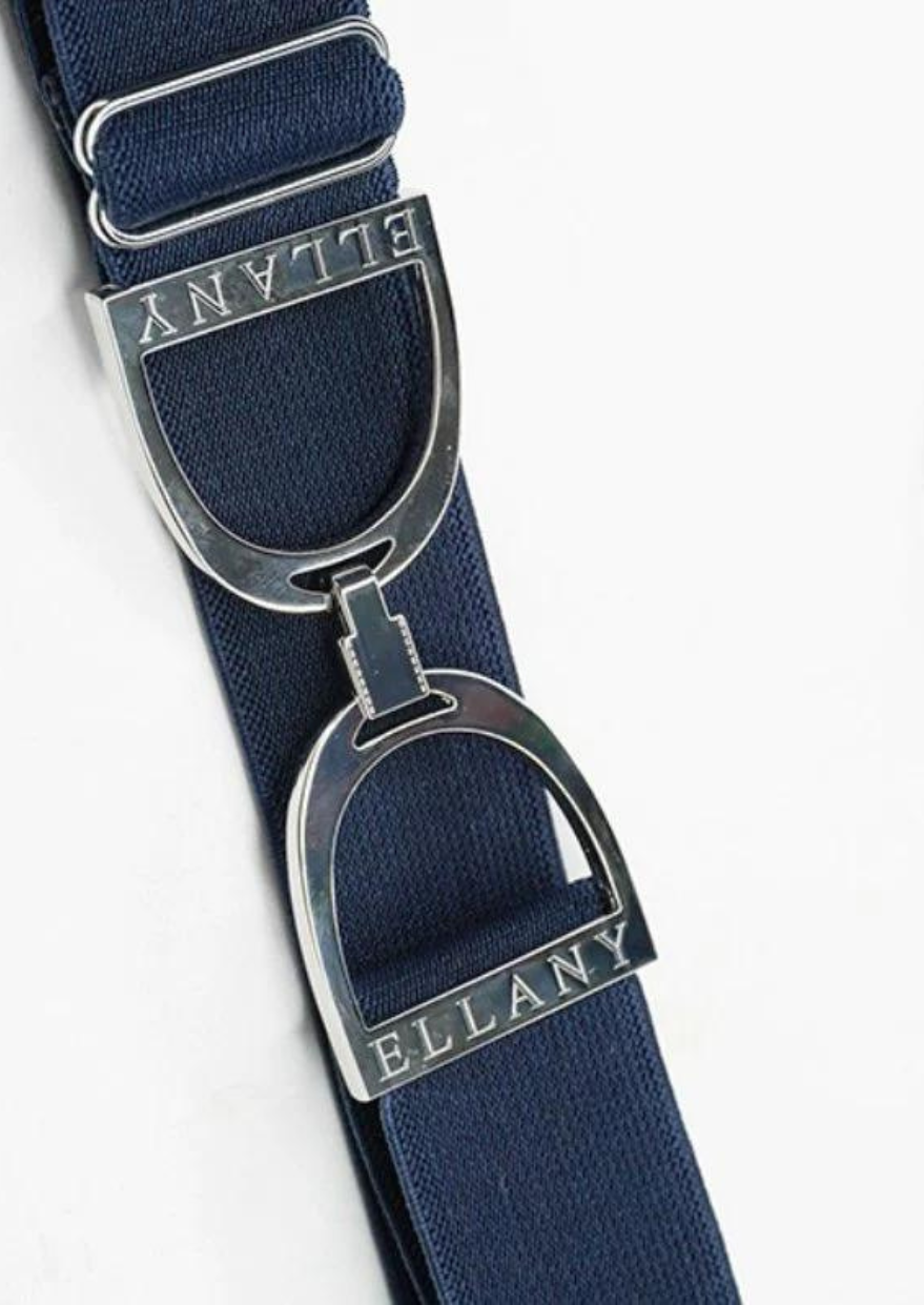 Silver Stirrup Elastic Belt | Navy