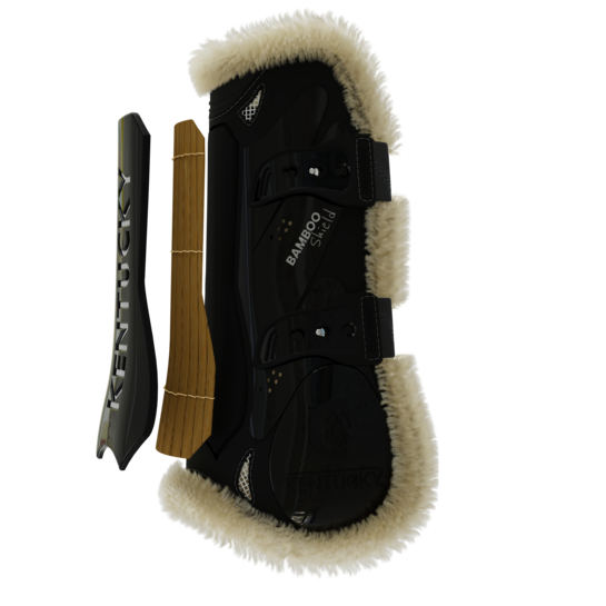 NEW! Vegan Sheepskin Tendon Boots Bamboo Elastic | Black