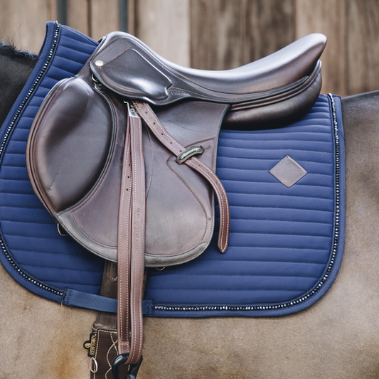 Pearls Jumping Saddle Pad | Navy