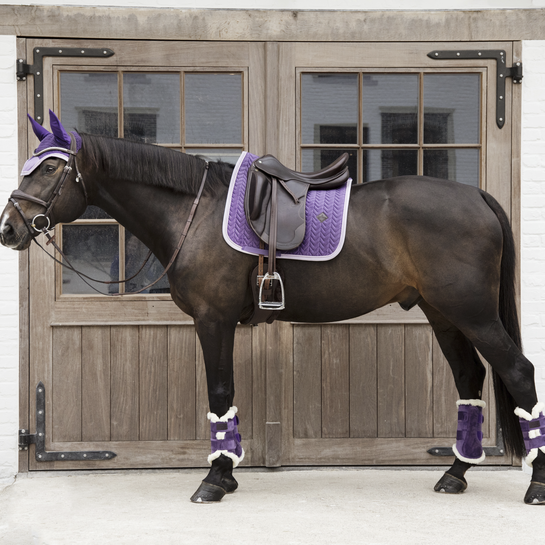 Velvet Contrast Brushing Boots | Royal Purple