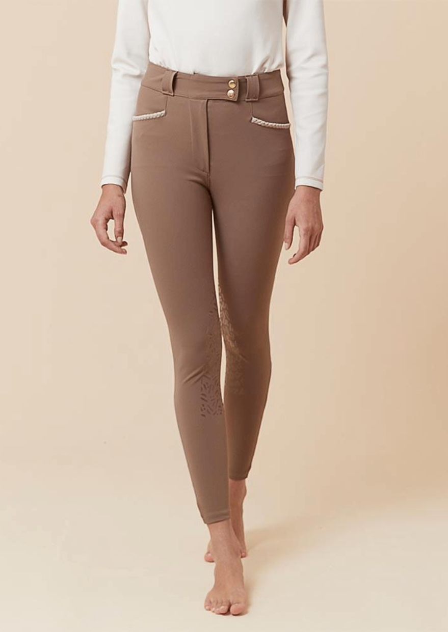 KIT - High Waist Riding Breeches + Grip | Moka