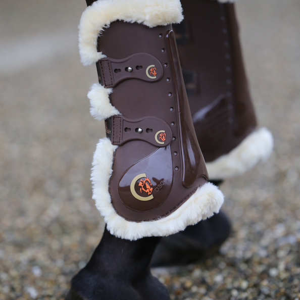 Sheepskin Tendon Boots Elastic | Brown