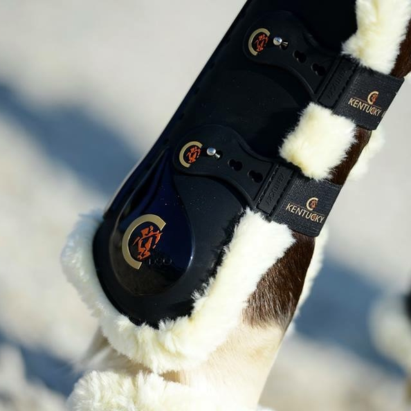 Sheepskin Tendon Boots Elastic | Black